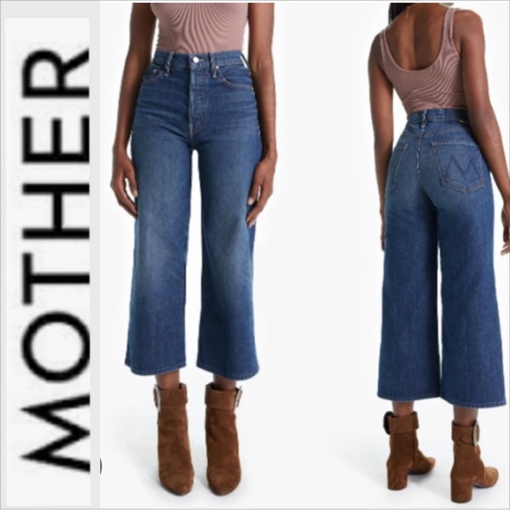 NWT Mother Superior Tomcat roller shorty cropped wide leg jeans size 29 - Picture 2 of 11